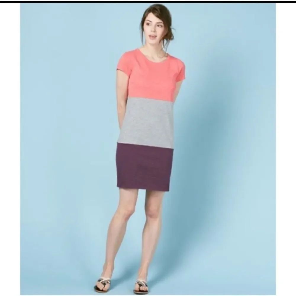 Boden Slub T-Shirt Dress Colorblock Shift, Size 8R